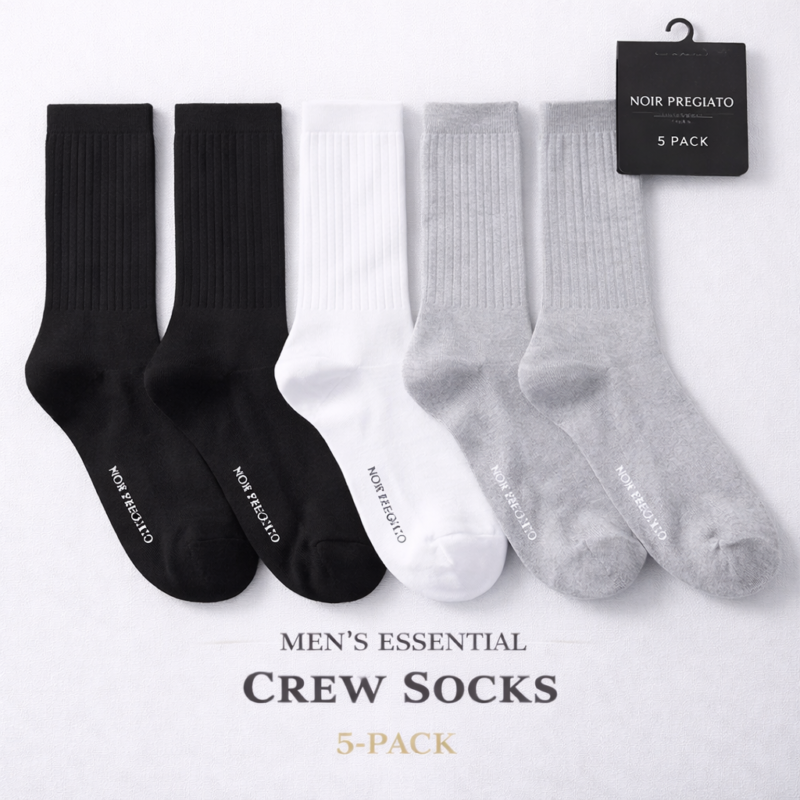 NOIR PREGIATO Mens Premium Cotton Socks – Multicolor Pack of 5